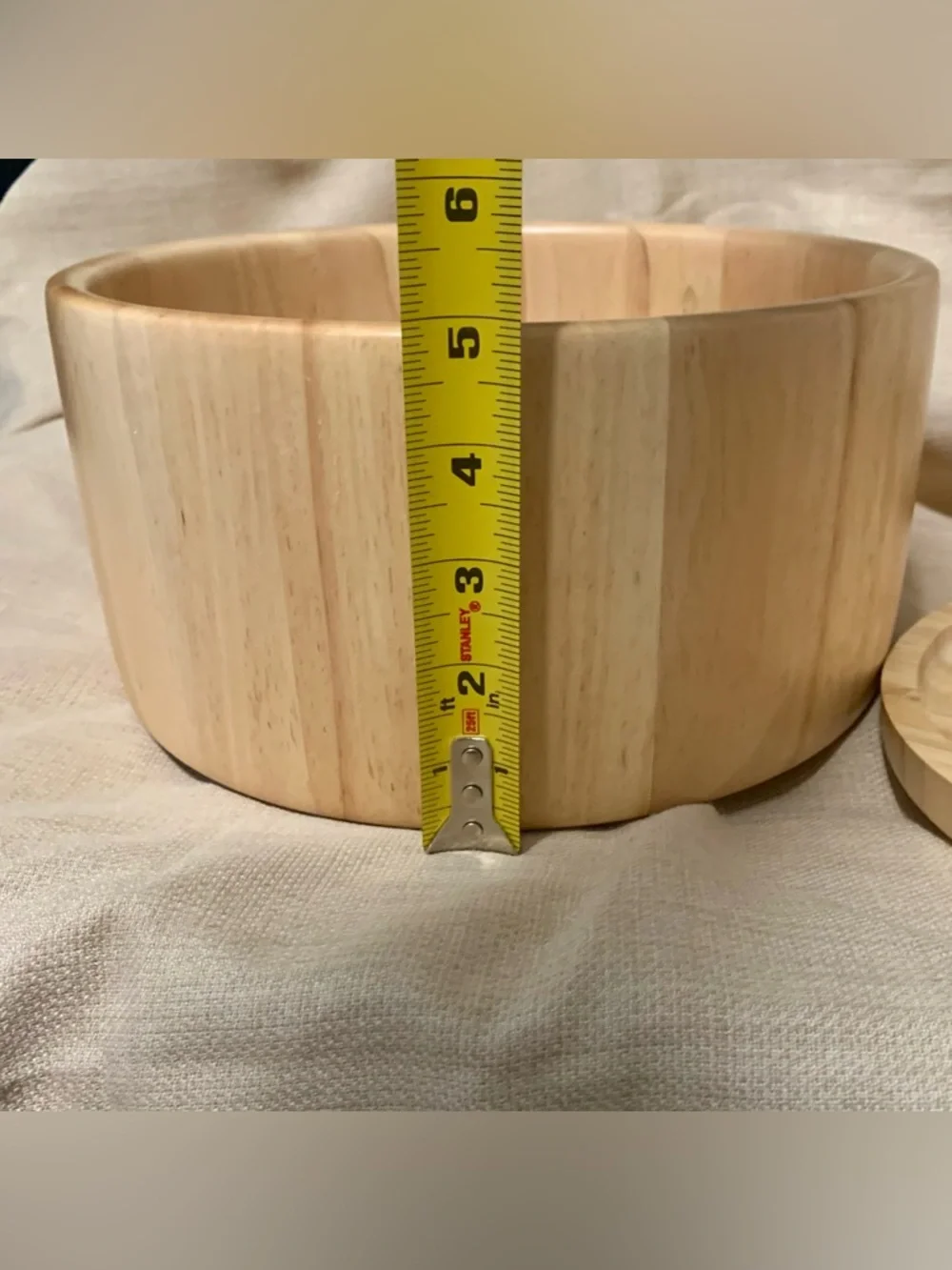 Wood Snack Bowl & Divided Bamboo Serving Tray Lid Set NWOT (2)